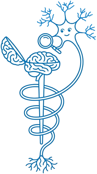 Neuron untersucht sein Gehirn